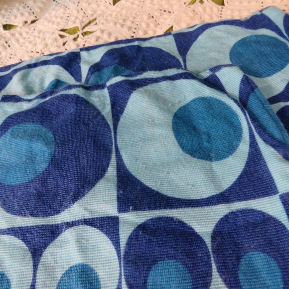 Handmade pair of cushion covers in original 70s geometric cotton fabric - 18 in - Picture 3 of 3